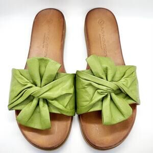 Unity in Diversity Diona Green Italian Leather Twisted Tie Sandals Women’s EU 37